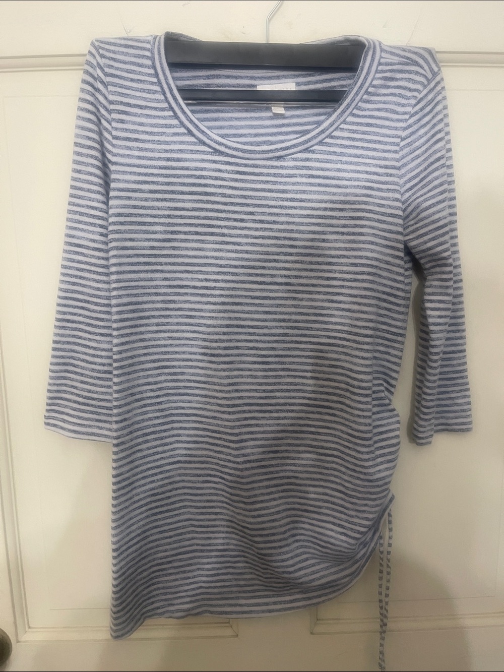 a:glow Blue & White Striped Scoop Neck Tunic